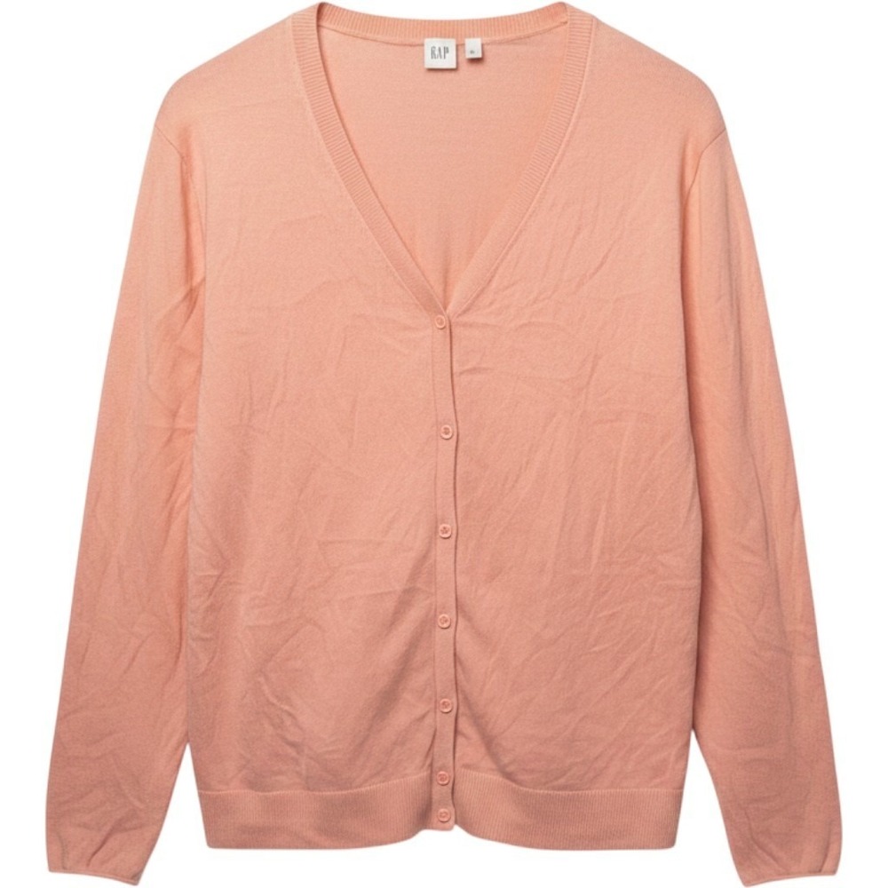 Gap Cardigan Sweater Women's Plus XXL Peach 100% Cotton Button Up Long Sleeve